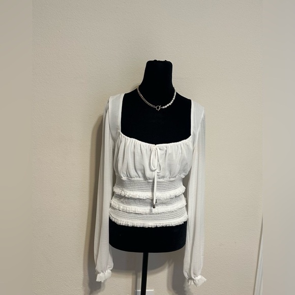 Free People White Long Sleeve Blouse - Picture 6 of 16